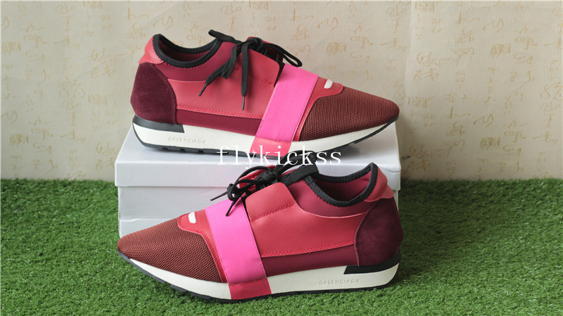 Balenciaga Race Runner Trainers Red Pink